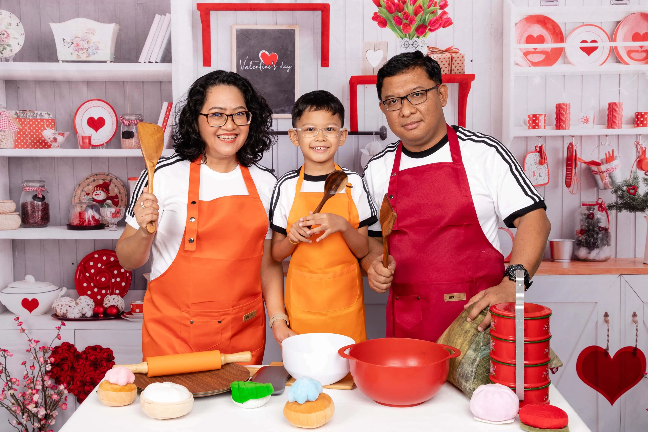 Valentines Day Kitchen Theme Family Photoshoot